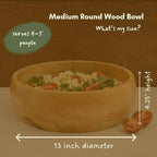 Salad Bowl Set of 5, Big Serving Dish for Pasta, Cut Fruit, Party, Catering, Wedding, Restaurant, Kitchen Countertop Fruit Bowl, Farmhouse Style, Mango Wood, 5pcs