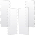 JOERSH 4pcs Acrylic Cake Scrapers Clear Combs Icing Frosting Buttercream Edge Smoother for Mousse Butter Cream Decoration