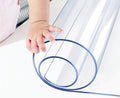 Wadrac 17x66 in 1.5mm Thick Clear Table Cover Protector Vinyl Game Art Desk Top Cover Plastic Non-Slip Protective Pads for Coffee Table Writing Desk Countertop Trim for 64 or 62" Anti Scratch Cutting