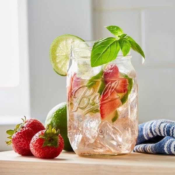 Ball Regular Mouth Glass Mason Jars with Lids and Bands, Used for Canning (Pint, 16 Ounce (Pack of 4))