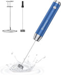 Maestri House Rechargeable Milk Frother with Stand, LunaFro Handheld Electric Foam Maker Waterproof Detachable Stainless Steel Whisk Drink Mixer Foamer for Lattes, Cappuccino
