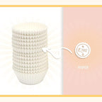 qiqee 600 Count Large Size Cupcake Liners White Muffin Liners Food Grade Jumbo Baking Cups Paper No Smells（Large Size）