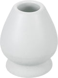 HARFINGTON Ceramic Chasen Stand 66mm Matcha Whisk Holder, Traditional Matcha Tea Chasen Holder, White
