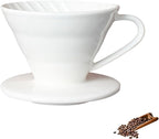 Pour Over Coffee Maker, Single Cup Coffee Dripper, Manual Porcelain Slow Brewing Accessories for Travel, Camping, Office, Home, Cafe, Coffee Gifts (White, Small,1-2Cups)