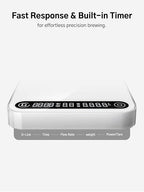 Coffee Scale with Timer and Flow Rate Tracking, 0.1g Precision, 2kg Capacity, Rechargeable, Smart App Compatible, Ideal for Espresso and Pour Over Brewing