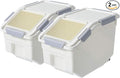 CITY BABY 2 Pack Airtight Flour Storage Container With Scoop,Dry Food, Sugar, Baking Supplies,Rice Container Set -BPA Free- Pet Food Storage Container,Dog Cat Birds Food Bin(13LB)