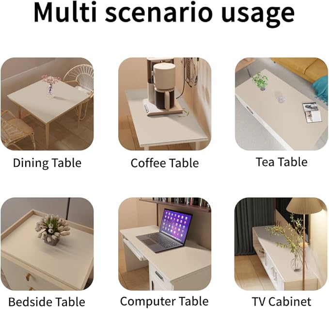 Dresser Top Protector - Can Be Used On Both Sides Waterproof and Easy to Clean Good Flatness Used for Dresser Table(Off White+Light Gray 10x42)
