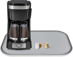 TOHONFOO Silicone Coffee Maker Mat with Lip, 17.4'' x 10.6'' Heavy Duty Coffee Maker Mat for Countertops, Coffee Tray Fit Under Coffee Machine Appliance Automatic Machines Espresso Accessory, Grey
