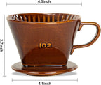Pour Over Ceramic - Coffee Dripper Ceramic Coffee Maker with 3 Holes Flat Bottom, Porcelain Slow Filter Cone for Travel, Camping, Office, Home, Coffee Maker Brew