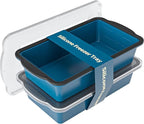 Silicone Freezer Tray With Lid, 2 Large 4 Cup Large Soup Freezer Molds Container for Meal Prepping, Ice Cube Tray, Perfect for Storing Leftovers, Sauces, Lasagna, 2-Pack
