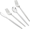SUT 300Pcs Silver Plastic Cutlery, Silver Utensils Disposable, silver Plastic Silverware Set Include 100 Plastic Forks, 100 plastic Spoons, 100 plastic Knives Heavy Duty Flatware for Party