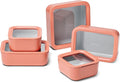 Caraway 13pc Glass Food Storage Container Set - Easy to Store, Non Toxic Lunch Box - with Glass Lids - Includes Storage Organizer - Perracotta