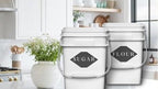 House Naturals 4 Gallon Square Food Grade Bucket Pail with Plastic Handles and Lid (Pack of 3) Made in USA containers (White - Black lids)