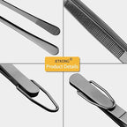 JETKONG 3 Pcs 12-Inch Cooking Tweezers Tongs Long Stainless Steel Chef Tweezers (12 12 12 Inch, Black)