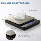 KitchenTour Digital Kitchen Gram Scale - 3000g/0.1g - High Accuracy Precision Food Scale with 9 Units(g/oz/ml/lb/lb:oz/gn/ozt/DWT/ct) - Meat Scale with Back-Lit LCD Display(Batteries Included)