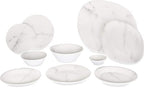 Carlisle FoodService Products Ridge Reusable Plastic Bowl for Home and Restaurant, Melamine, 52 Ounces, Marble, (Pack of 12)