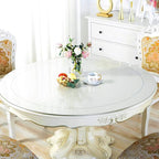 Wadrac Dining Table Protector Clear Plastic Tablecloth Cover for Coffee Table PVC Vinyl Cloths Folding Wood Marble Glass Tabletop Topper Protection Pad Easy Clean Wipeable Waterproof Round 32 inch