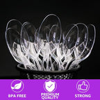 [100 Count] Clear Plastic Spoons Heavy Duty Disposable Spoon Reusable Bulk Plastic Utensils Sturdy Cutlery Set Durable Plasticware Silverware for Party,Every Day Use,Picnic,Camping,Wedding,Barbecues