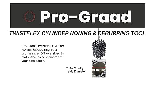 TwistFlex 3/4" 120SC Cylinder Hone | 0.75" (19mm) Flexible Cylinder Honing & Deburring Tool | Bore Brush for Hole Diameters 0.71” – 0.75” | Silicon Carbide 120 Grit | 1/4" Shank | 8" Length