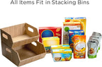 Mobilevision XL Versatile Bamboo Storage Bins for Pantry & Kitchen Cabinet Organizer Multi-Purpose / 2 Piece Stackable Set Larger Bins