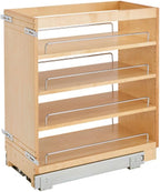 Rev-A-Shelf 11" Pullout Kitchen Cabinet Storage Organizer Slide Out Pantry Spice Rack with Adjustable Shelves for 11.5" W Cabinet Opening, 448-BC-11C