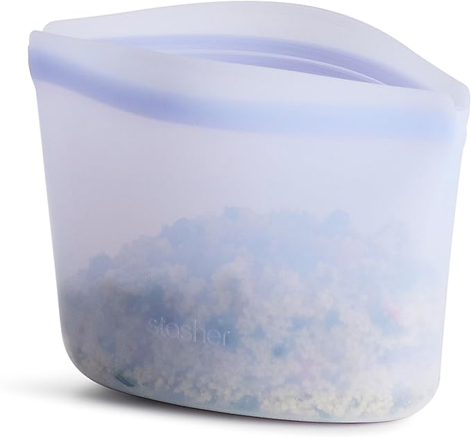 Stasher Premium Silicone Reusable Food Storage Bowl, Lavender, Microwave, Sous Vide, Dishwasher, Oven and Freezer Safe, BPA Free, Leak-free, Eco-friendly, 2-Cup Bowl