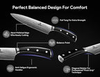 Knife Sets for Kitchen with Block, 17 Pieces with Magnetic Knife Holder, German High Carbon Stainless Steel Damascus Pattern Chef Knife Set