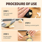 Stainless Steel Garlic Press Rocker, Ergonomic Garlic Crusher Tool for Effortless Mincing, Kitchen Gadget for Home Cooking and Chefs (2 PACKS)