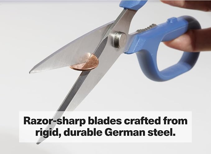 Misen Heavy Duty Kitchen Shears - Comfortable Ambidextrous Scissors for Meat, Poultry, Herbs & More - Easy to Clean - German Stainless Steel - Small | White