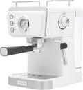 HADEN Barista Brew Espresso Coffee Machine, Stainless Steel Espresso Maker with Milk Frother and Steamer Function and 1.5L Water Tank, Ivory & Copper