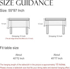 ISAENNE Designer Christmas Linen Rectangular Tablecloth,Light Beige Western Elegant Table Cloth,Wrinkle Resistant Decor Tablecloths for Dining Thanksgiving Kitchen Christmas,55"*87"-Carol G