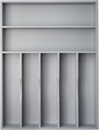 Silverware Organizer 13 Inch Gray Bamboo Kitchen Drawer Organizer 7 Slots Utensil Organizer Silverware Holder Cutlery Organizer Flatware Tray (Large)