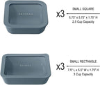 Ceramic Coated Glass Food Storage Container | No PTFE, PFOA, PFAS, and BPA | Reusable Non Toxic Meal Prep Container with Glass Lid | Easy To Store | 6 Piece Food Prep [Dusk]