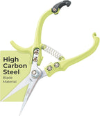 Modern Sprout Pruning Shears - Herb Snipping Scissors- Lightweight Gardening Tools W/Easy Lock - Flower Cutter Garden Shears - Carbon Steel Blade + Reusable Holster (Chartreuse, 1-Pack)