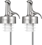Oil Pour Spout, Olive Oil Spouts, Dispenser Pour Spouts for Bottles, Plastic-free, Leak Proof, Vinegar,Wine and Sauce for Kitchen and Bar Accessories-2PCS
