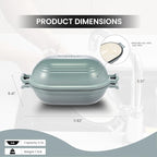 Enameled Cast Iron Dutch Oven for Sourdough Bread Baking,9 x 5-4/5 Inch Oval Cast Iron Bread Pan with Lid,Dutch Oven for Homemade Sourdough Baking,2.8QT Meatloaf Pan,Oven Safe