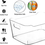 Clear Plastic Storage Bins, Small Fridge Organizer Kitchen Organizers and Storage Containers Bathroom Organization and Storage Bin for Makeup Organizer, fruits, Chips, Perfume, Skin Care, crafts