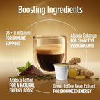 VitaCup Lightning Coffee Pods, for Memory & Focus w/ 2X Caffeine, Green Coffee Bean, B Vitamins, D3, Strong Dark Roast, Recyclable Single Serve Pod Compatible with Keurig K-Cup Brewers, 16 Ct