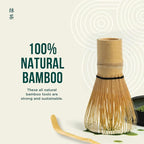 Jade Leaf Matcha - Complete Matcha Whisk Set - Ceremonial Gift Set Includes: Bamboo Matcha Whisk & Scoop, Stainless Steel Sifter, Stoneware Bowl & Whisk Holder, and Prep Guide