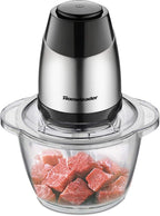 Electric Food Chopper, 5-Cup Food Processor by Homeleader, 1.2L Glass Bowl Grinder for Meat, Vegetables, Fruits and Nuts, Stainless Steel Motor Unit and 4 Sharp Blades, 300W