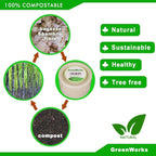 GreenWorks 100 Count 9“ Heavy-duty Compostable Plates, Unbleached Biodegradable Bagasse and Bamboo fiber Paper Plates