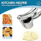 1 Pack Garlic Press, Heavy-Duty Rust-Resistant Garlic Mincer & Crusher with Ergonomic Handle, Easy Squeeze, Easy Clean, Dishwasher Safe