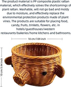 hand-woven round rattan basket storage basket storage box ornaments decorative basket multifunctional picnic food bread basket fruit gift basket key basket. (pig)