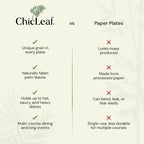 Chic Leaf Palm Leaf Disposable Bamboo Plates - Party Plates for Weddings & Event Appetizers - Biodegradable & Compostable - Party Supplies (9", 20 Pack)