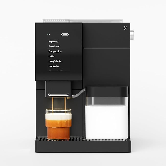 Terra Kaffe Super Automatic Espresso Machine - App-Enabled Coffee Machine - Auto Wake & Sleep - All Milk Types - Roaster-Approved Espresso Settings - Cappuccino Machines for Home - Black TK-02