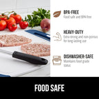 GORILLA GRIP BPA-Free Reversible Kitchen Cutting Board Set of 3, US Designed, Nonporous, Juice Grooves Catch Liquid, Slip Resistant Border, Dishwasher Safe, Durable Large Food Chopping Boards, Blue