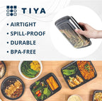 TIYA Food Containers - 16 oz Bulk 150 Pack with Lids - Rectangular Plastic To-Go Containers - Reusable, Microwavable, Dishwasher Safe - Leak-Proof for Meal Prep - BPA-Free