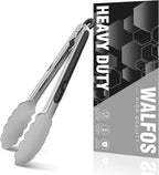 Walfos 7 inch Small Kitchen Tongs for Cooking, Mini Silicone Serving Tongs, Great for Cooking, Salad, Grilling, Pasta, Steaks, Vegetables