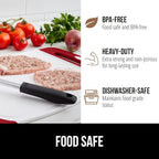 GORILLA GRIP BPA-Free Reversible Kitchen Cutting Board Set of 3, US Designed, Nonporous, Juice Grooves Catch Liquid, Slip Resistant Border, Durable Food Chopping Boards, Christmas Kitchen Decor, Red
