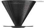 ATHIA Reusable Coffee Filter, Stainless Steel Pour Over Dripper with Laser-etched Mesh Cone, Eco-Friendly Paperless Design, Fits Most Mugs, Carafes & Hario brewers (Silver, Flower Carving)